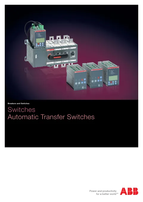 Trang bìa Automatic Transfer Switches Catalogue
