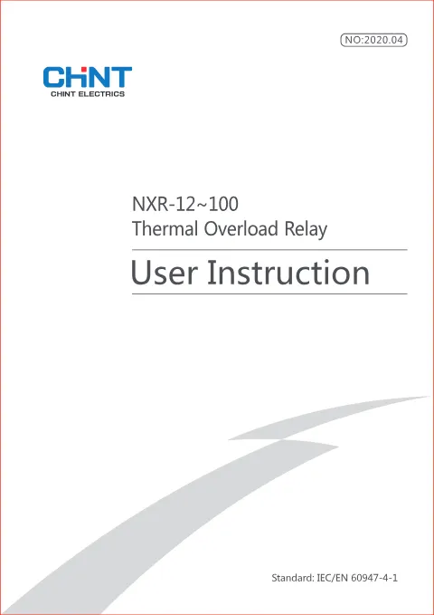 Trang bìa NXR-12~100 Thermal Overload Relay Manual