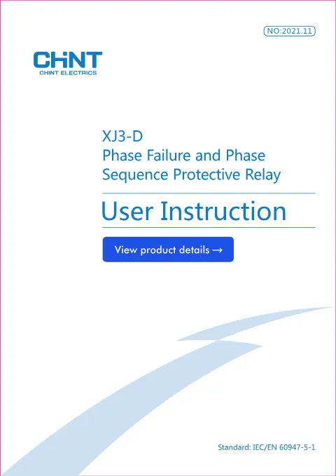 Trang bìa XJ3-D Phase Failure and Phase Sequence Protective Relay Manual