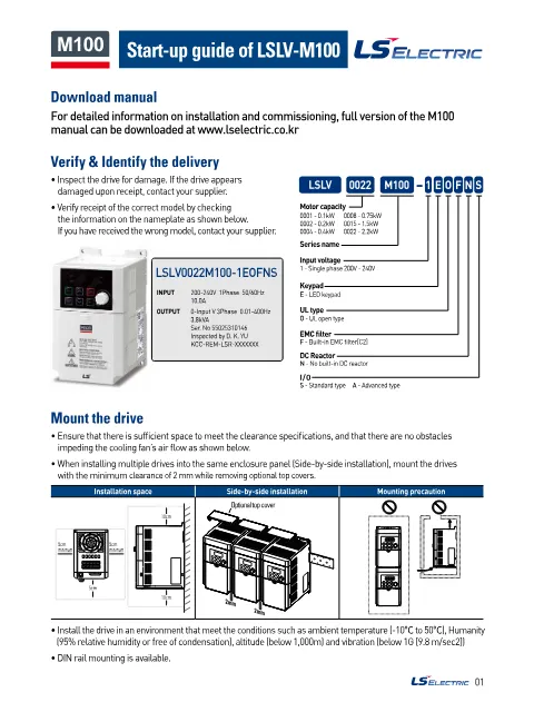 Trang bìa LSLV-M100 Start-up Guide & Catalogue