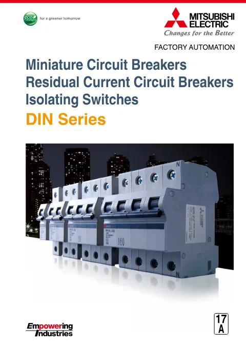 Trang bìa DIN Series Miniature Circuit Breakers & RCCB Catalogue