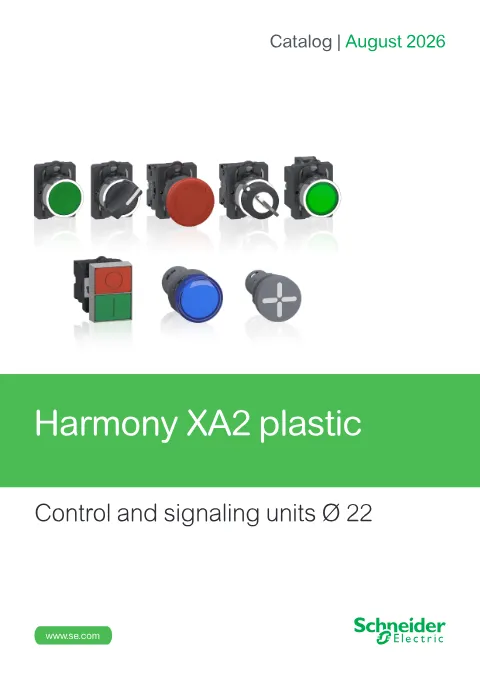 Trang bìa Harmony XA2 Control and Signaling Units Catalogue