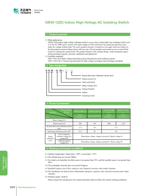 Trang bìa GN30-12(D) Indoor High-Voltage AC Isolating Switch Catalogue