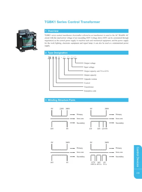 Trang bìa TGBK1 Series Control Transformer