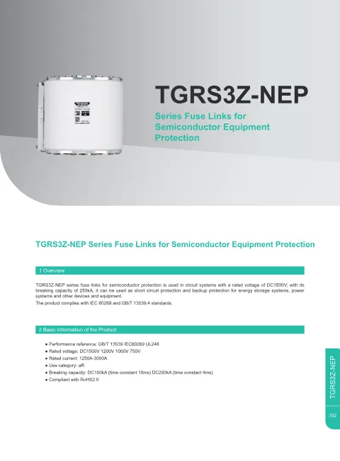 Trang bìa TGRS3Z-NEP Series Fuse