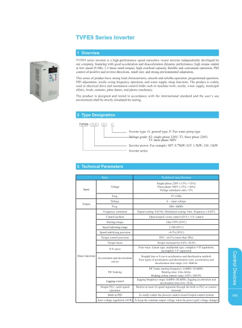 Trang bìa TVFE9 Series Inverter