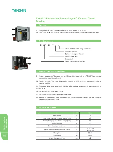 Trang bìa ZN63A-24 Indoor High-Voltage AC Vacuum Circuit Breaker